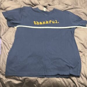 Bella Canvas Kids Tee in Navy with Yellow 'Thankful' Print